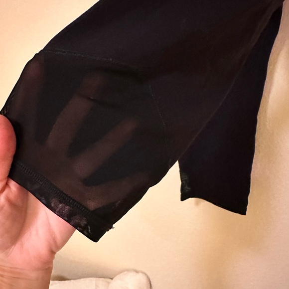 ALO Yoga Pants - ALO black mesh sheer crop leggings. Gently worn. Size small.